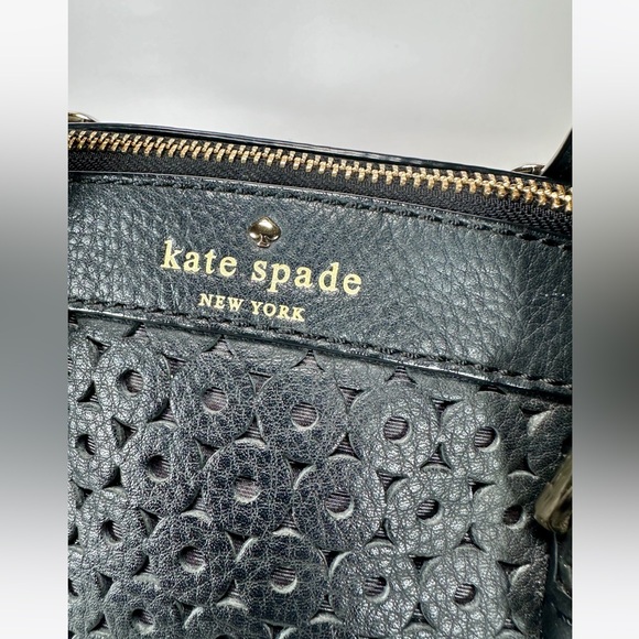 Kate Spade Mercer Isle Small Sloan Black Genuine Leather Satchel Shoulder Bag - Picture 8 of 16